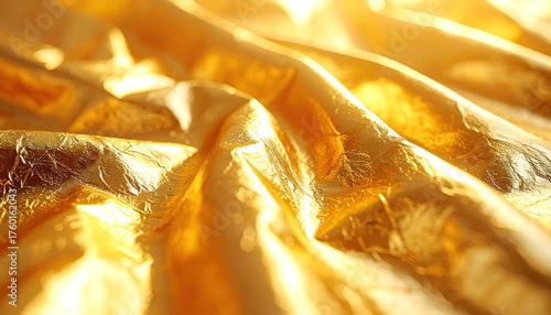 Luxurious Gold Fabric Texture With Soft Folds And Highlights Creating A Rich Opulent Feel And Warm Golden Illumination Across The Surface