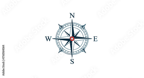 Explore the vast world of navigation with this classic compass pointing north south east and west.