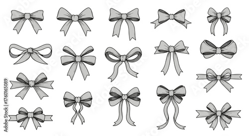 A collection of various bow designs perfect for decoration and crafts.