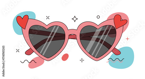 Stylish heart shaped sunglasses for summer fun and fashion.