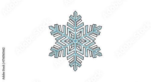 Detailed macro view of a single hexagonal ice crystal showing intricate geometric patterns and delicate frosty textures.
