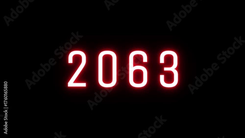 neon counting 2020 -2105 years. Neon number  animation background. Happy New years counter animation.