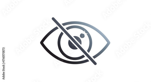 Privacy icon eye with line through it symbol of confidentiality protection of personal data security and safety concept