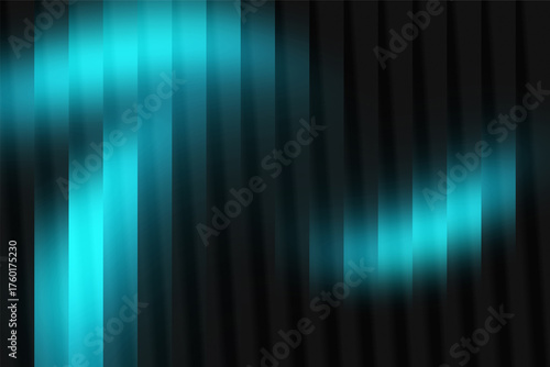 Abstract gradient background with ribbed fractal glass effect. vertical lines texture with glass effect. Refracted glass morphism effect with colorful gradient.