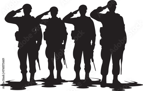 Soldiers salute honoring fallen heroes in solemn tribute