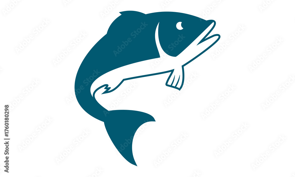 Naklejka premium fish icon vector logo