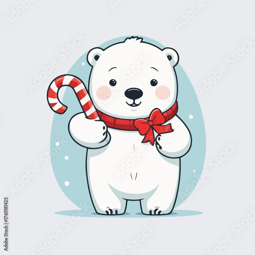polar bear in winter clothes