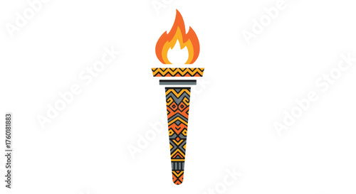 Tribal Torch with Fiery Flames Symbolizing Heritage and Tradition.
