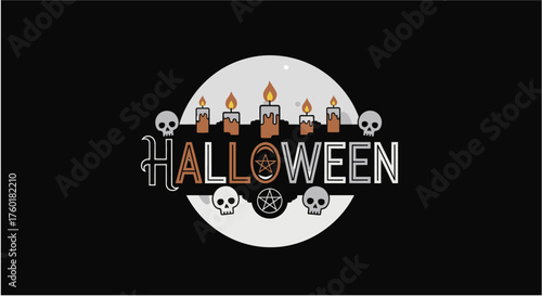 happy birthday card with candles, hallowen