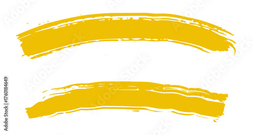 Golden Brush Stroke on White Background. Luxurious Metallic Paint Texture for Modern Art, Banner, and Graphic Design Projects