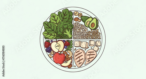 Illustration of a mountain peak with a checkered flag and a trophy, symbolizing success, achievement, and reaching goals on a light blue background