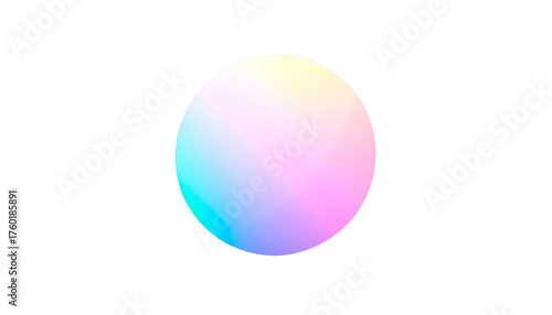 A gradient sphere with a rainbow spectrum on a black background and white outline