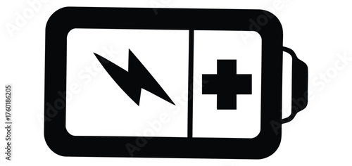 Horizontal Battery Icon Showing Active Charging Process Silhouette