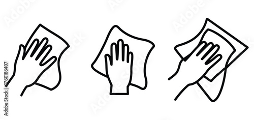 Collection of Hands Cleaning Surfaces with Textile Wipes Artwork