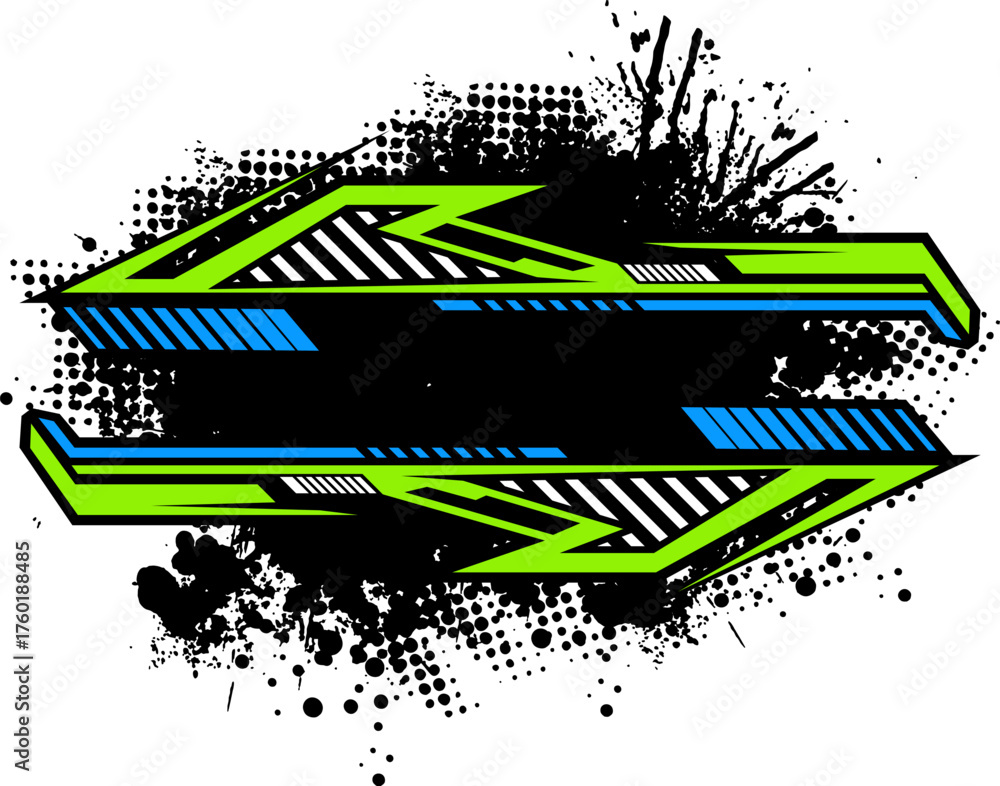 vector frame badge techno racing sport logo template