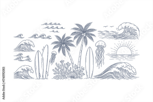 Tropical Beach Etching
