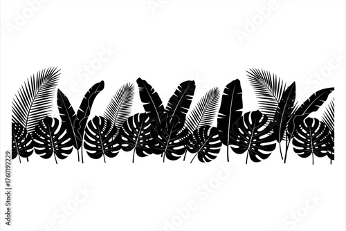 Tropical Leaves Border