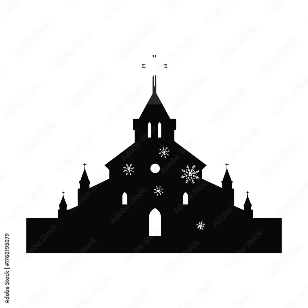 Obraz premium Christmas tree silhouette isolated on white background