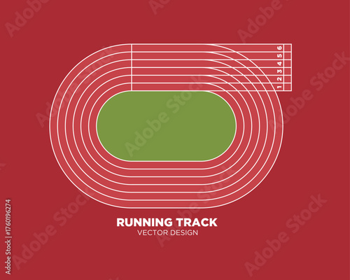 Minimalist Running Track Vector Design Athletics Race Track Icon Illustration