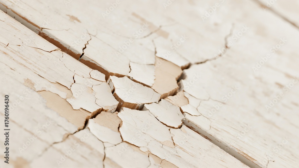 Fototapeta premium Cracked and weathered wooden surface with peeling paint