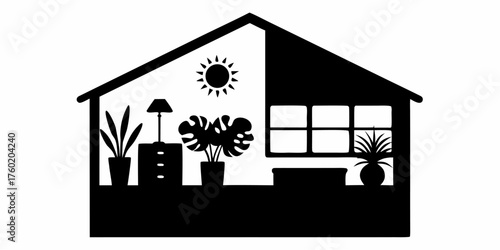 Minimalist home interior design featuring plants, sun, and window bringing a touch of nature indoors, perfect for zen living and modern lifestyle concepts