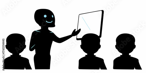 Dynamic presenter sharing ideas with attentive audience using modern tablet, fostering collaboration and innovation, perfect for business presentations