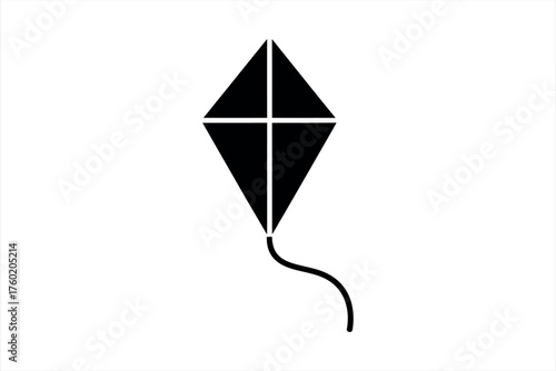 Simple black kite icon silhouette