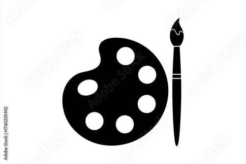 Art Palette and Paintbrush Icon