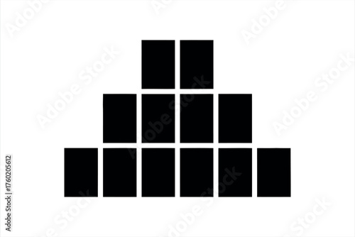 Geometric Black Block Pyramid Stack