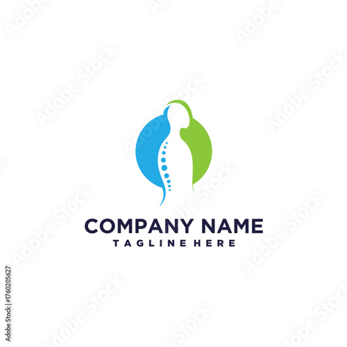 Abstract spine physiotherapy icon logo vector design illustration