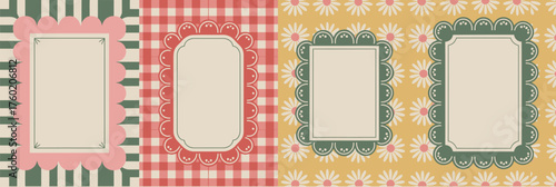 Hand-Drawn Christmas Frames and Backgrounds Vector Set, Festive Cards, Banners, Prints with Holiday Patterns, Seasonal Frames and Illustrations