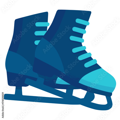 ice skate shoe sport cold winter flat color vector illustration template design