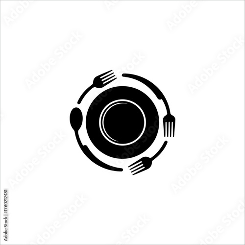 Vector headphones icon with music notes on white background