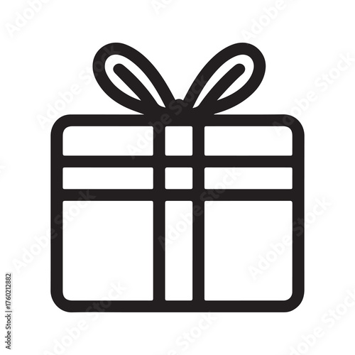 A stylized gift box outline showcases a minimalist aesthetic against a white background