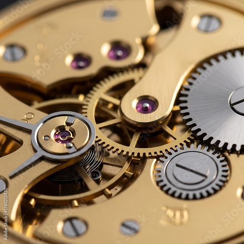 Wallpaper Mural Intricate Watch Mechanism - A Detailed Close-Up of Gears and Components. Torontodigital.ca