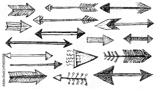 Hand-drawn collection of various arrows in different styles (1)