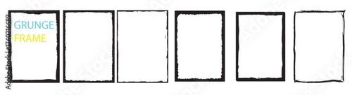 Collection of grunge frames isolated on white background