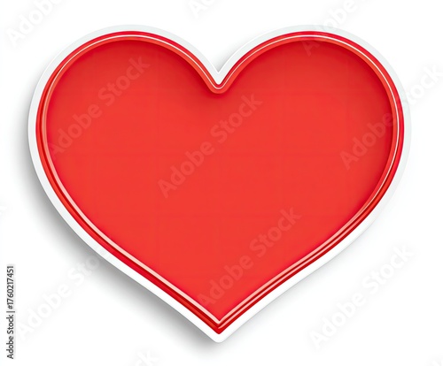 Red heart shape with white outline