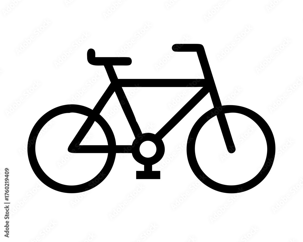 Fototapeta premium A simple black and white bicycle illustration