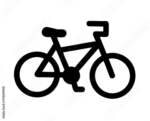A black and white bicycle icon for design purposes