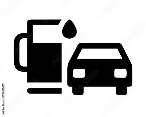 Black and white gas station and car icon