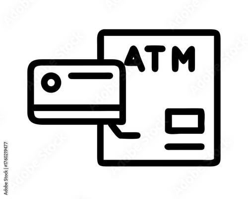Atm machine with credit card for financial use
