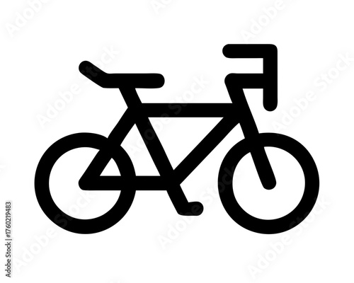 Black bicycle icon, representing cycling activity