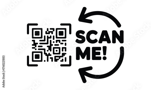 QR code scan icon set with scan me frame and smartphone interface elements for mobile payment, app login, id verification, and modern digital user interface design