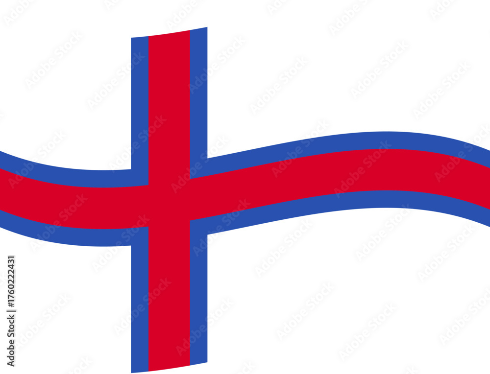 Obraz premium Faroe Islands waving flag illustrator of national icon