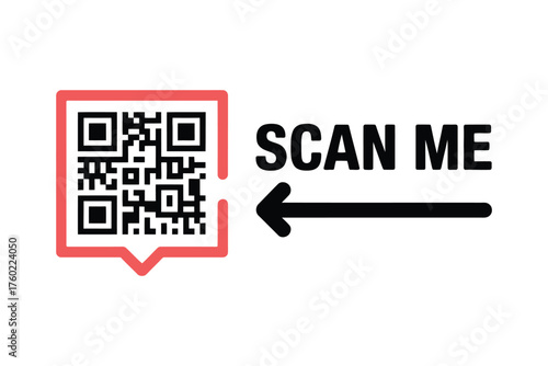 QR code scan icon set with scan me frame and smartphone interface elements for mobile app integration, payment processing, user identification