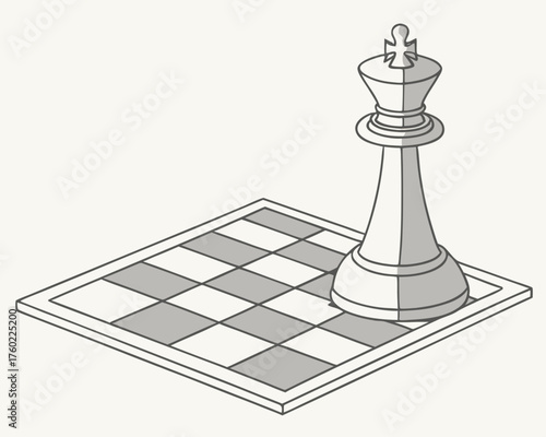 Illustration of a chess king piece on a chessboard