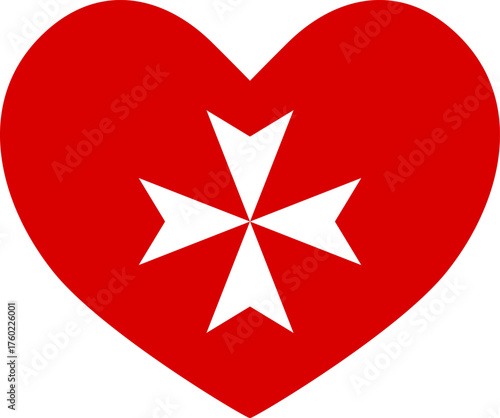 amazon Sovereign Military Order Of Malta heart shaped icon flag illustrator national