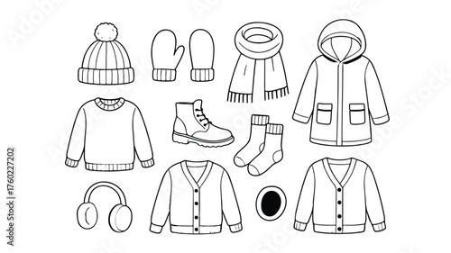 Cozy winter wear art vectors design.