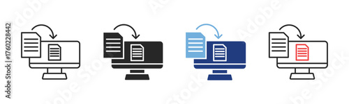 Document Summarization Icon Set With Multiple Styles Vector Illustration